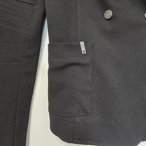 IKKS Women’s Blazer Knit Jacket Double Breasted Size 34 XSmall Black Label - Picture 6 of 11